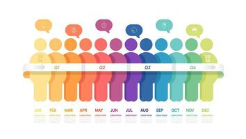 Business man step timeline infographic template. Modern milestone element diagram calendar, vector infographics.