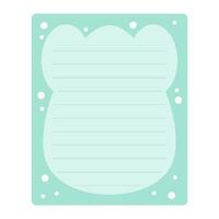 Kids notebook page template. Cute card notes, notepaper, to do list, note, memo, checklist, planner with colorful page. vector