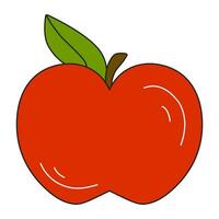 Vector illustration of an apple. Red apple flat illustration.