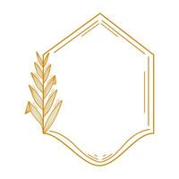 hand drawn of floral frame in minimalist line. For wedding invitation, thank you, greeting card, frame, or border. vector