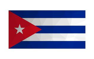 Vector isolated illustration. National Cuban flag. Official symbol of Cuba. Creative design in low poly style with triangular shapes. Gradient effect.