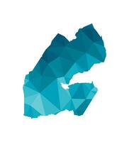 vector aislado ilustración icono con simplificado azul silueta de djibouti mapa. poligonal geométrico estilo, triangular formas blanco antecedentes