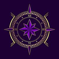 mysterious golden purple magical time circle vector design