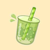 cute matcha drink isolated vector