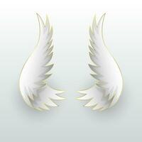 silver pair of angel wings vector