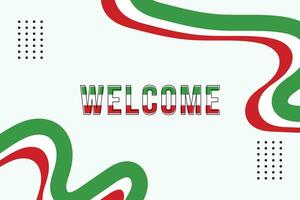 Abstract Italian Flag Background with welcome text vector design template