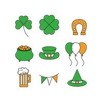 St. patrick's day element icons set collection vector