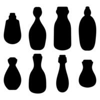 Black bottle silhouette vector set