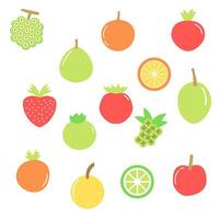 Fruta conjunto icono. comida vector