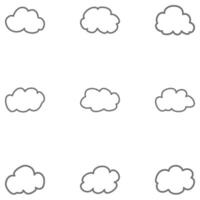 Outline cloud set icon. Sky vector