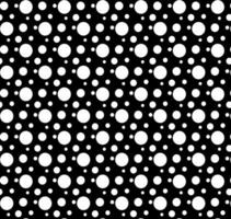 Seamless abstract vector geometric texture in the form of a pattern of white polka dots on a black background