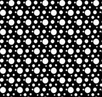 Seamless abstract vector geometric texture in the form of a pattern of white polka dots on a black background