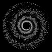 Stylish abstract vetkorny pattern in the form of a white spiral on a black background vector