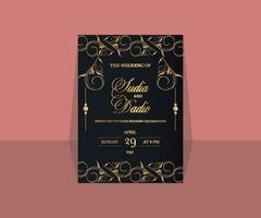 Wedding invitation card template Free Vector