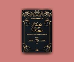 Wedding invitation card template Free Vector