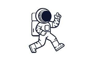 Astronaut character icon illustration. Science Technology Icon Concept Isolated Premium Vector. Flat Cartoon Style vector