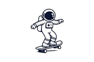 Astronaut character icon illustration. Science Technology Icon Concept Isolated Premium Vector. Flat Cartoon Style vector