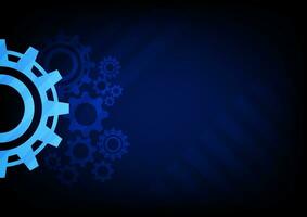 Innovation and business technology concept. Blue gear wheel mechanisms on blue technology abstract background. Hi-digital technology and engineering. vector