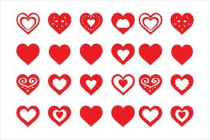 Valentines day love Heart Symbol Ions Set vector