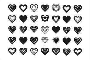 Valentines day love Heart Symbol Ions Set vector