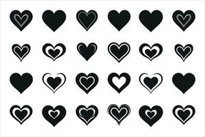 Valentines day love Heart Symbol Ions Set vector