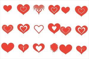 Valentines day love Heart Symbol Ions Set vector