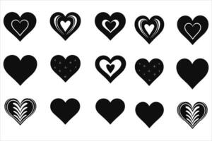 Valentines day love Heart Symbol Ions Set vector