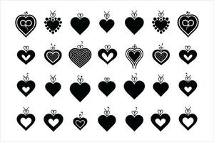 Valentines day love Heart Symbol Ions Set vector