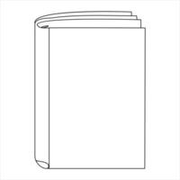 Continuous single line open book art drawing vector style illustration