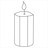 Continuous single line art drawing of candle and minimalist outline vector art drawing