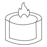 Continuous single line art drawing of candle and minimalist outline vector art drawing