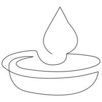 Continuous single line art drawing of candle and minimalist outline vector art drawing