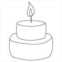 Continuous single line art drawing of candle and minimalist outline vector art drawing