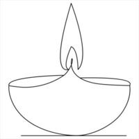 Continuous single line art drawing of candle and minimalist outline vector art drawing