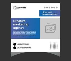 digital marketing agency and corporate social media post template vector