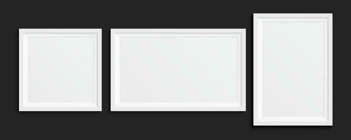 Photo frame design. Picture frame mockup with shadow. Empty photography picture frame mockup. Vector