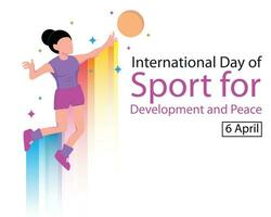 ilustración vector gráfico de un atleta saltos y prepara a golpear un vóleibol, Perfecto para internacional día, deporte para desarrollo y paz, celebrar, saludo tarjeta, etc.