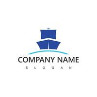 Ship logo illustration, Shipping, travel and delivery services company symbol vector