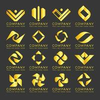 luxury golden gradient logo design collection vector