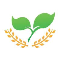 Logo with illustration of bud of a plant and paddy vector