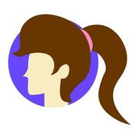 Woman with brown hair flat design vector