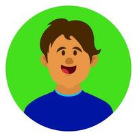 Smiling boy with brown hair vector