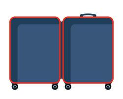 Empty open suitcase, travel concept. Empty modern wheeled suitcase ready for packing. Preparing for the trip. Vector illustration.