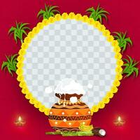 Happy Pongal holiday festival of India background design template. Vector illustration