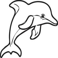 Dolphins coloring pages for coloring book vector