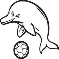 Dolphins coloring pages for coloring book vector