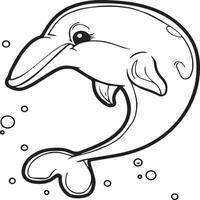 Dolphins coloring pages for coloring book vector