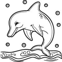 Dolphins coloring pages for coloring book vector