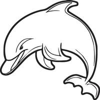 Dolphins coloring pages for coloring book vector