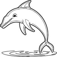 Dolphins coloring pages for coloring book vector